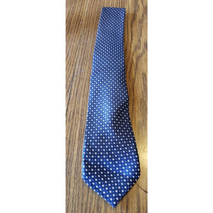 Navy Blue With Silver Diamond Patten Pavini Mens Silk Necktie Tie